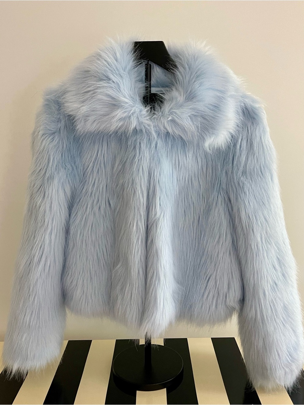 Light Ice Blue Faux Fur Women's Cozy Beautiful Coat